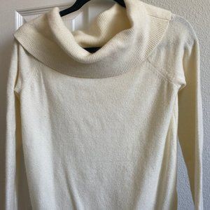 Anthropologie Cream Off-shoulder Sweater